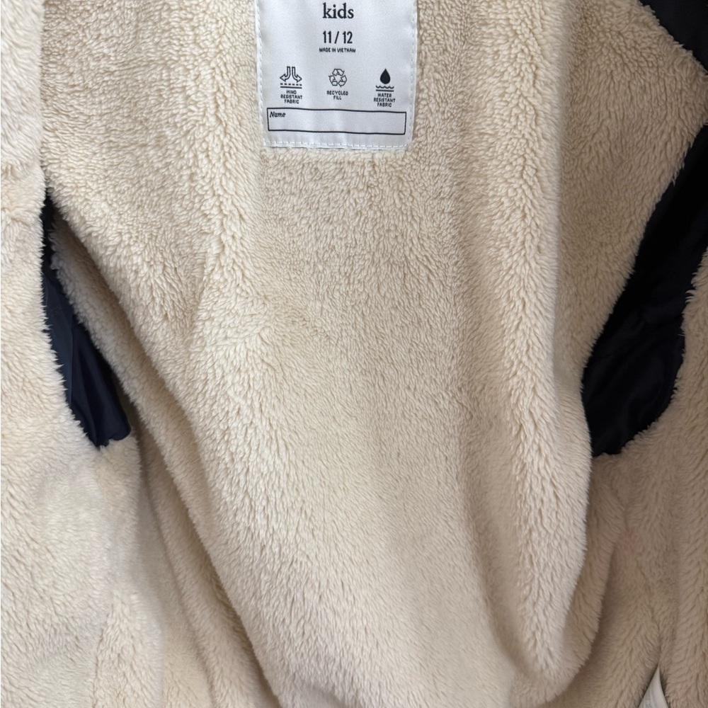 Abercrombie Kids Navy Blue Fur Lined Puffer Jacket - Picture 3 of 6
